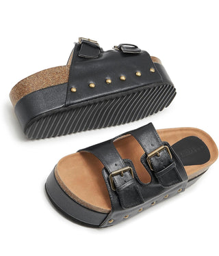 Blowout Platform Sandal in Black