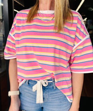Pink Stripe Oversized Tee - S+S