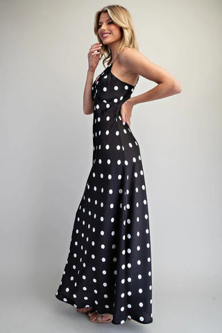 Black Polka Dot Maxi Dress