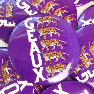 Geaux Game Day Button in Purple