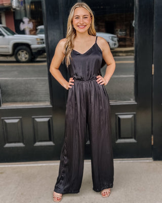 A Lot to Say Satin Jumpsuit