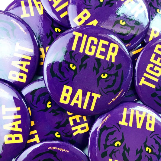 Tiger Bait Game Day Button in Purple