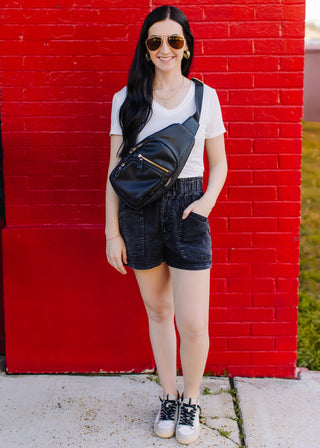 Tour The Town Cargo Shorts in Black