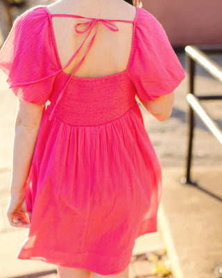 Fuchsia Flutter Dress