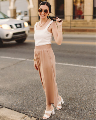 Look My Way Wide Leg Pants in Tan