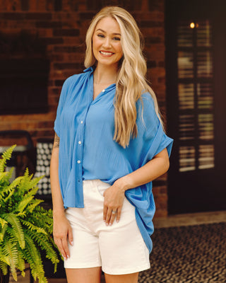 Good To Go Blouse In Blue