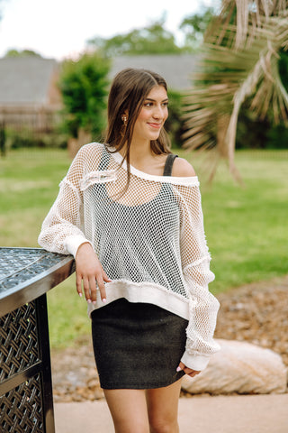 See The World Knit Top in Pure White