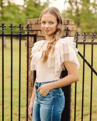 Stay A While Ruffled Top