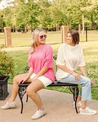 Call It Bliss Knit Top In Cream