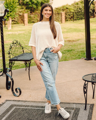 Call It Bliss Knit Top In Cream