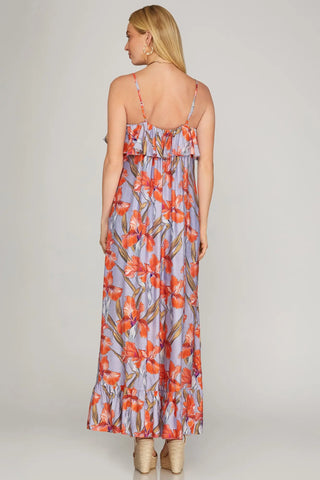 Breeze Maxi Dress - Lilac/Coral
