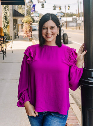 Better Believe It Blouse in Magenta