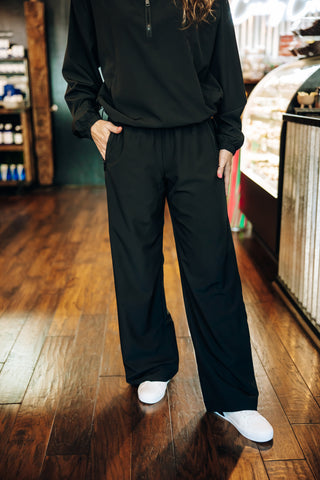 Cozy Lifestyle Straight Pants in Black