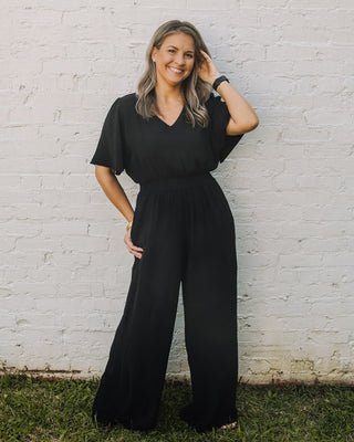 Uptown Elegance Solid Jumpsuit in Black