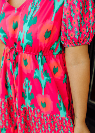 Magenta Punch Floral Dress