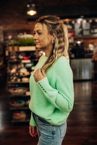 Fireside Chats Solid Sweater in Sage