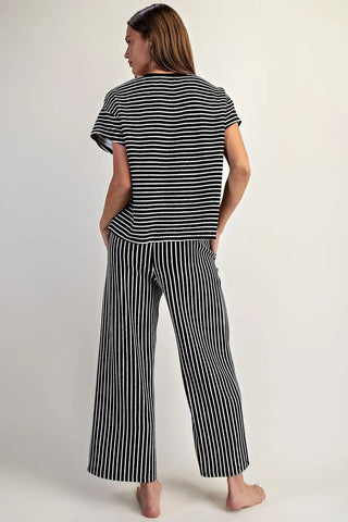 Contrast Stripe Crop Pants