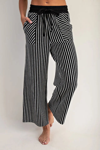 Contrast Stripe Crop Pants
