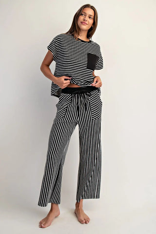 Contrast Stripe Crop Pants