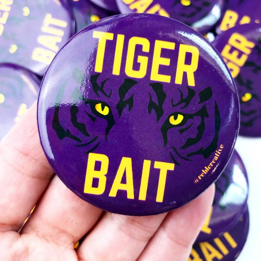 Tiger Bait Game Day Button in Purple