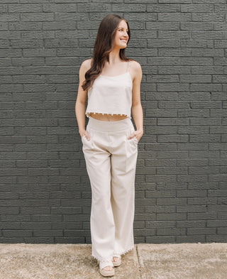 Pearl Trimmed Wide Pants