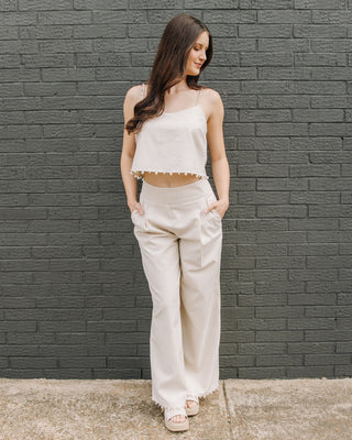 Pearl Trimmed Wide Pants