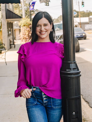 Better Believe It Blouse in Magenta