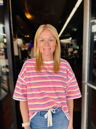 Pink Stripe Oversized Tee - S+S