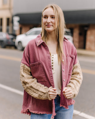 Happy Thoughts Collared Shacket