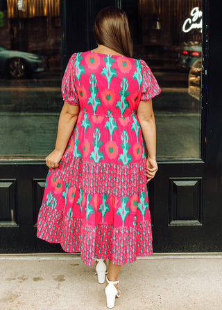 Magenta Punch Floral Dress