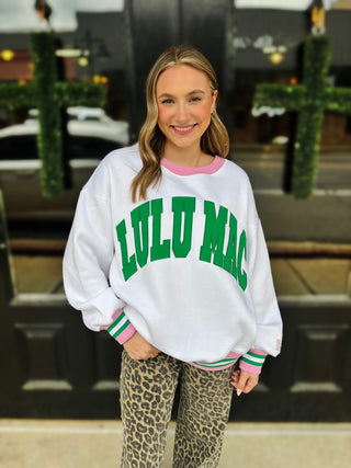 LULUMAC - White/Green Pullover