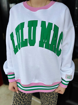 LULUMAC - White/Green Pullover