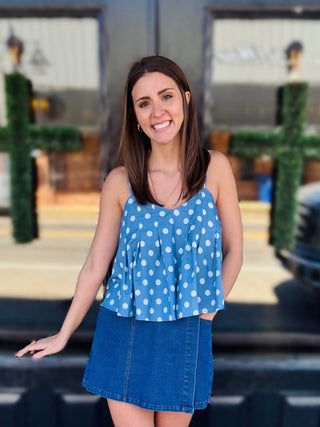 Denim Polka Dot Tank - THML