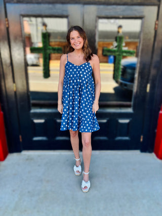 Denim Polka Dot Dress - THML