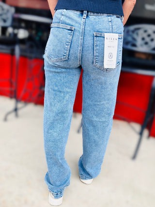 Baggy Patch Pocket Jeans - Risen