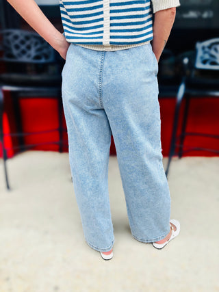 Slouchy Pull On Barrel Jeans - Risen