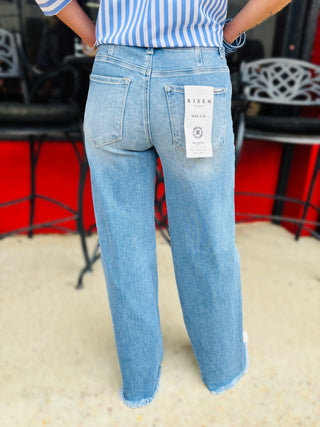 High Rise Tie Jeans - Risen