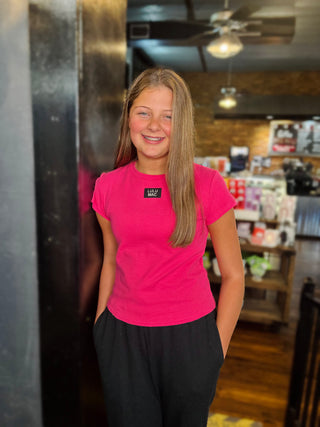 LULUMAC Baby Tee - Hot Pink
