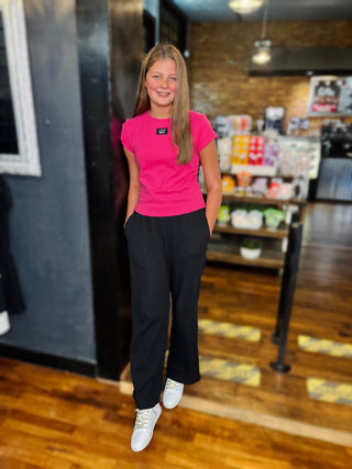 LULUMAC Baby Tee - Hot Pink