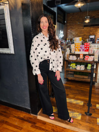 Oversized Polka Blouse