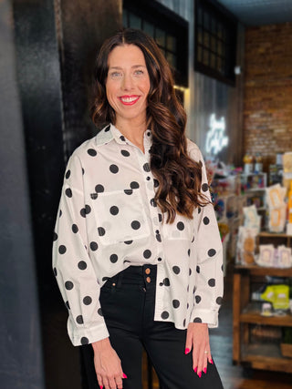 Oversized Polka Blouse