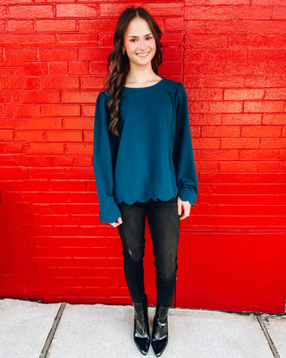 Talk That Talk Blouse - Teal