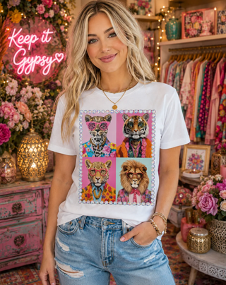 Tiger Collage Bling Tee