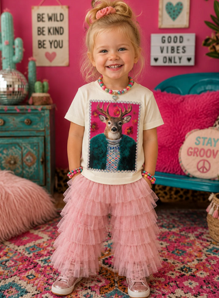 Pink Deer Bling Youth Tee