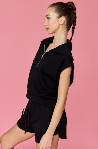 Blake Half Zip + Shorts Set - Black