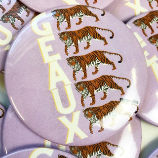 Geaux Game Day Button in Lavender